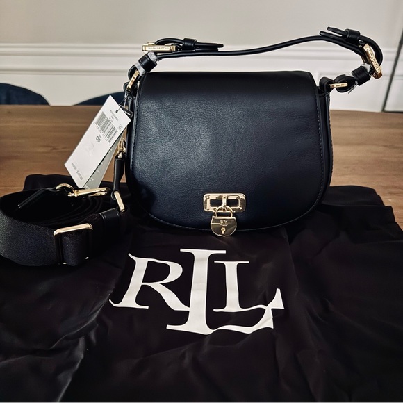 Ralph Lauren Black Crossbody Bag with Gold Accents - Picture 3 of 10